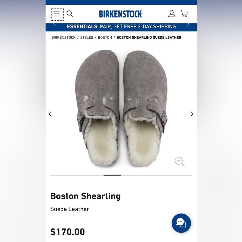 NWT Birkenstock Boston Shearling Clog STONE